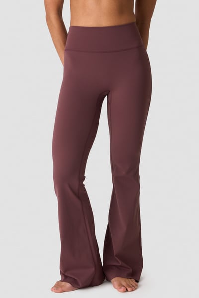 Image of Nimble No-rise Flared Tights Petite Dull Berry Red