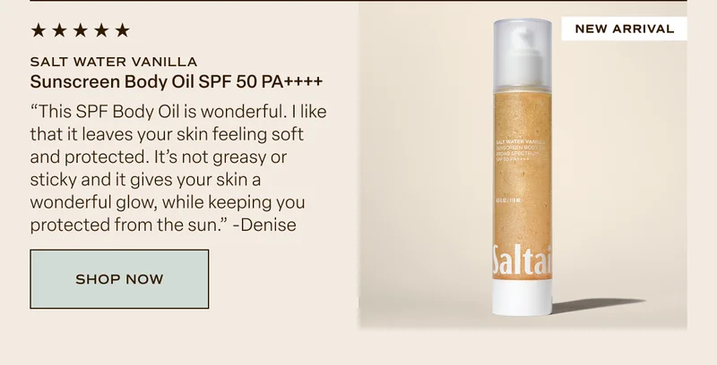 Salt Water Vanilla Sunscreen Body Oil SPF 50