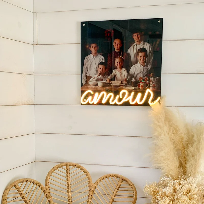 Image of Neon Canvas - Personalized Canvas Print with Neon Custom Text - Amour