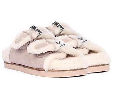 Saint G Shearling Lined Platform Sandal -Oleander  Size 6 Medium  Taupe