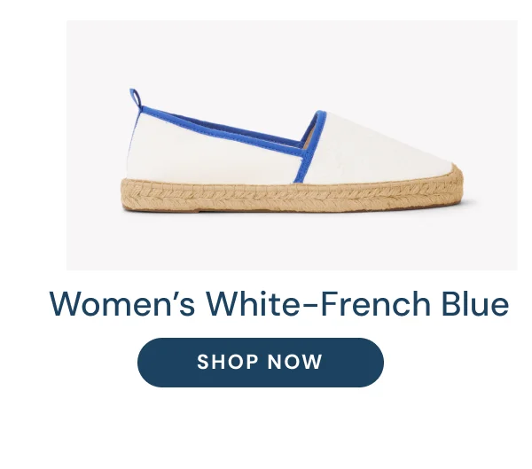 Women's White French-Blue Terry Cloth