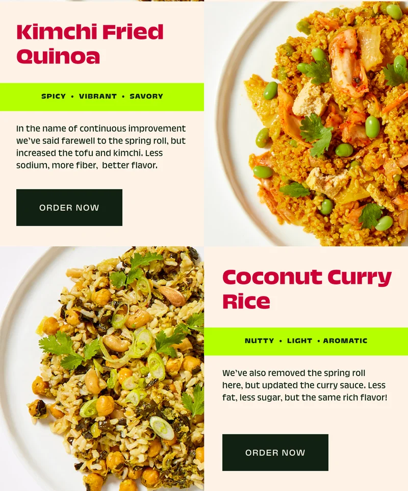 Kimchi Fried Quinoa & Coconut Curry Rice