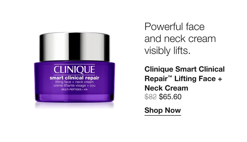 Powerful face and neck cream visibility lifts. Clinique Smart Clinical Repair™ Lifting Face + Neck Cream $65.60 | Shop Now