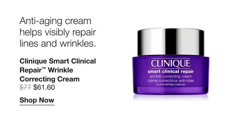 Anti-aging cream helps visibly repair lines and wrinkles. Clinique Smart Clinical Repair™ Wrinkle Correcting Cream $61.60 | Shop Now