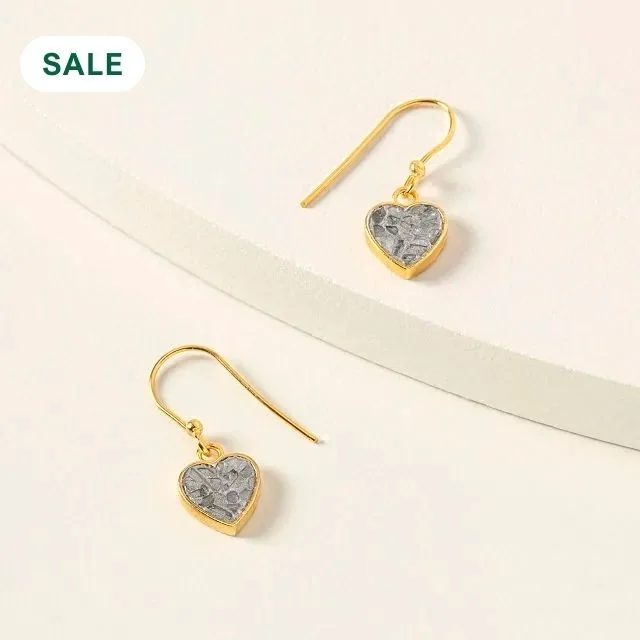 Sliced Raw Diamond Heart Earrings