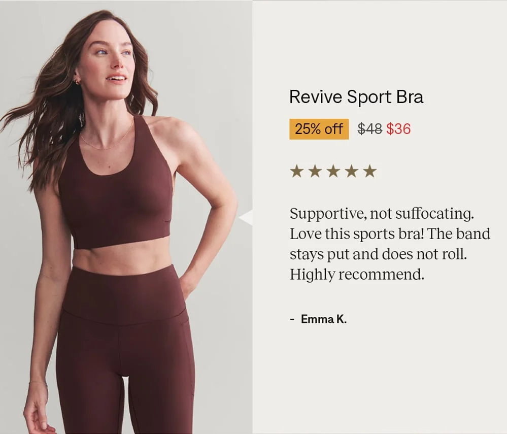 Revive Sports Bra: 25% off