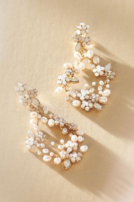 Twigs & Honey Baby's Breath Pearl Drop Earrings