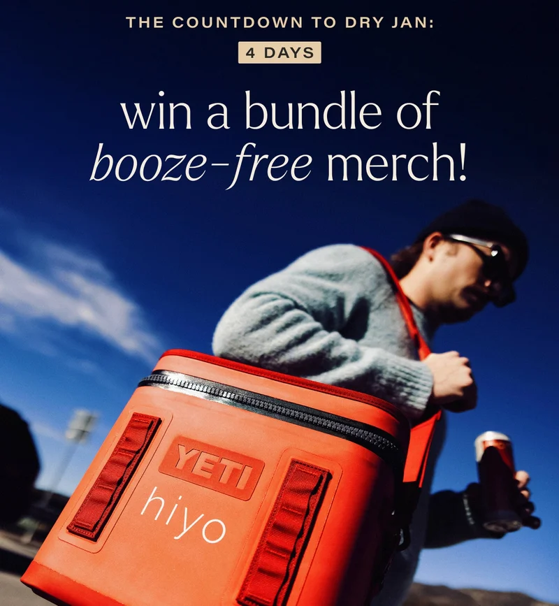 the countdown to dry jan: 4 days. win a bundle of booze-free merch!