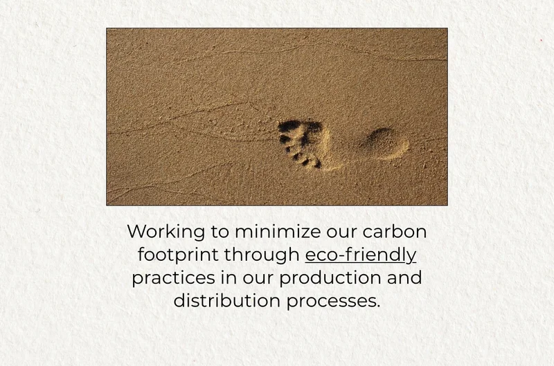 ECO-FRIENDLY PRACTICES IN OUR PRODUCTION AND DISTRIBUTION PROCESSES.