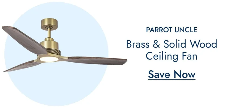 Parrot Uncle Brass & Solid Wood Ceiling Fan