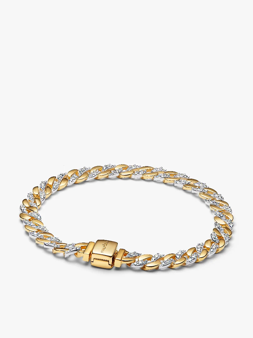 Two-tone Pavé Cuban Chain Bracelet Two-tone Pavé Cuban Chain Bracelet