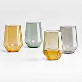 Tour Acrylic Stemless Wine Glasses, Set of 4