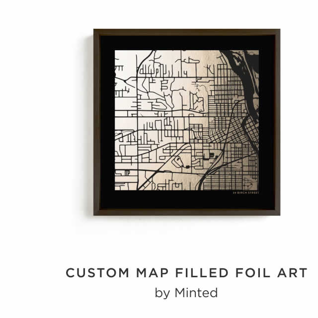 Custom Map Filled Foil Art
