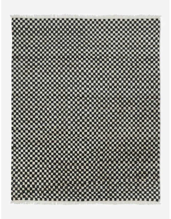 Checkerboard Hand-Knotted Wool Rug by Sarah Sherman Samuel - 6' x 9'