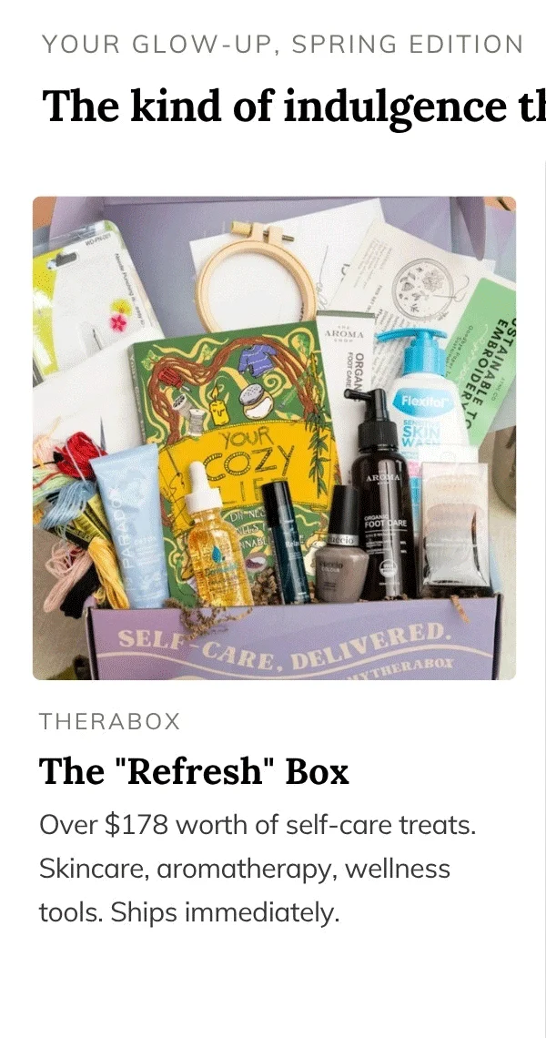 "Refresh" Box ($178+ value) - Ships Immediately! TheraBox - Self Care Subscription Box