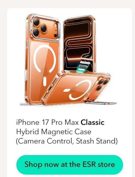 iPhone 17 Pro Max Classic Hybrid Magnetic Case (Camera Control, Stash Stand)