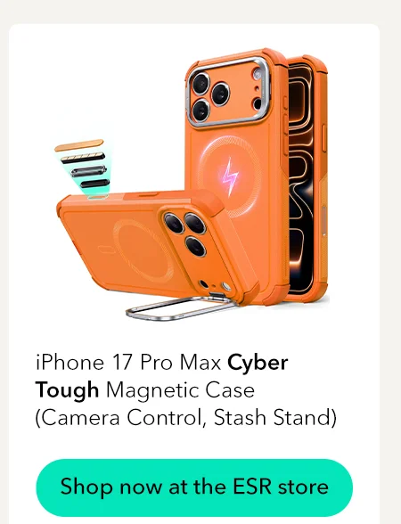 iPhone 17 Pro Max Cyber Tough Magnetic Case (Camera Control, Stash Stand)
