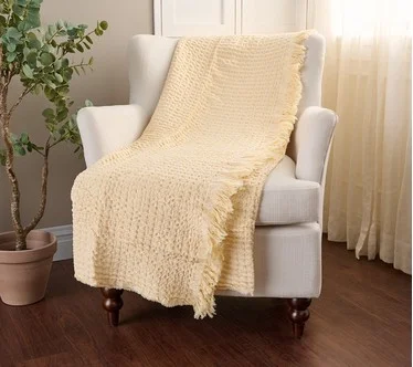 100% Cotton Yarn Dyed Waffle Knit 60x70 Throw by Kim Gravel