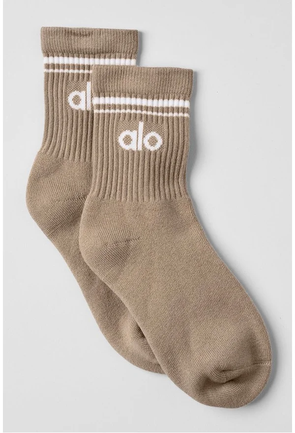 Unisex Half-Crew Throwback Sock - Gravel/White - Gravel/White / S