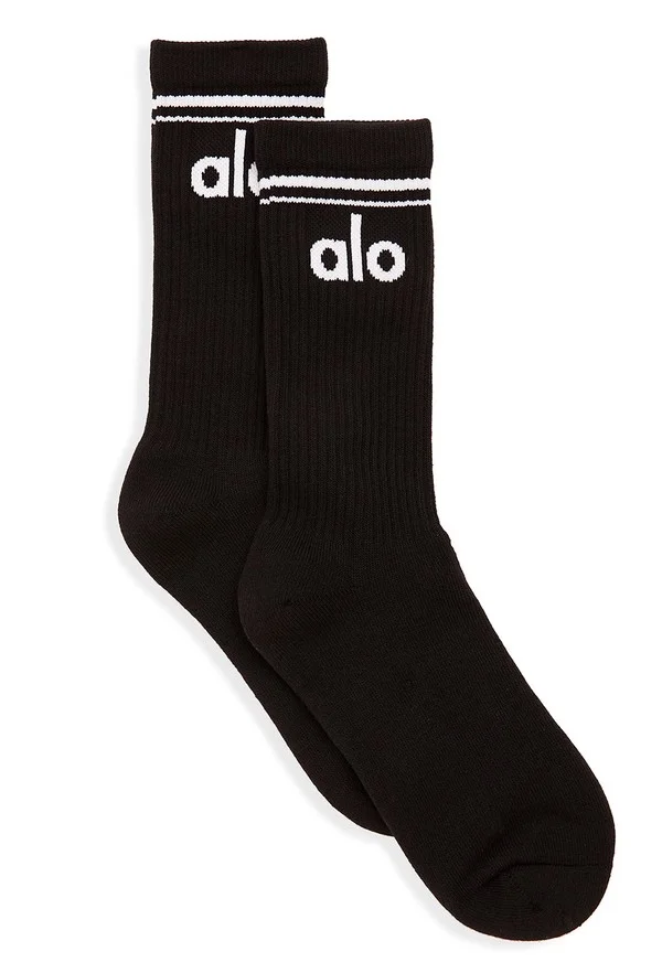Unisex Throwback Sock - Black/White - Black/White / S