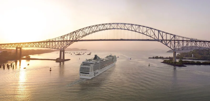 Click to View Cruises & Book Now (Pictured: MSC&nbsp;Poesia Crossing the Panama Canal)