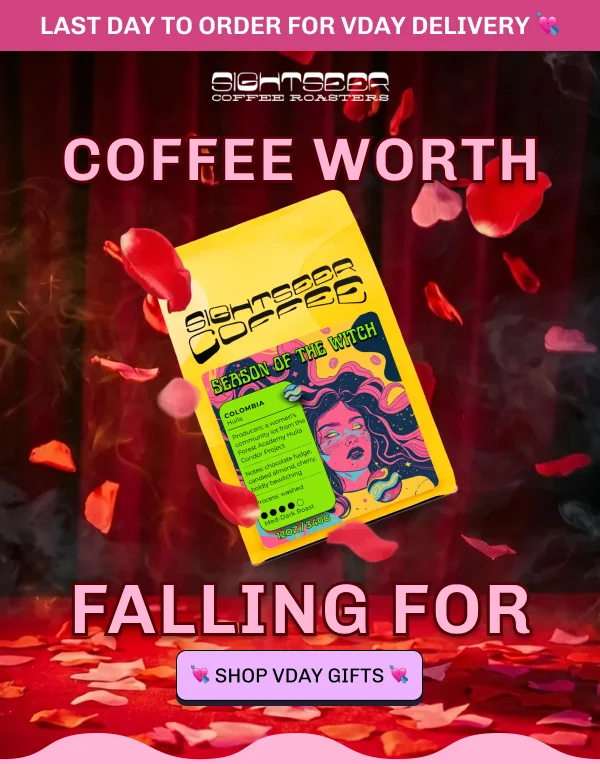 Coffee worth falling for. Last day to order for Valentine's delivery! Shop Valentine's Day Gifts.