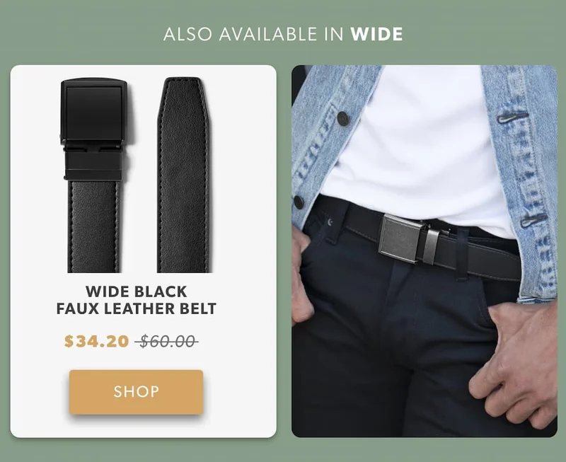 Shop Wide Black Belt