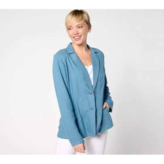 Denim & Co. Naturals Linen Blend Blazer