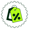 Image description: An illustration of a price tag with a percentage sign