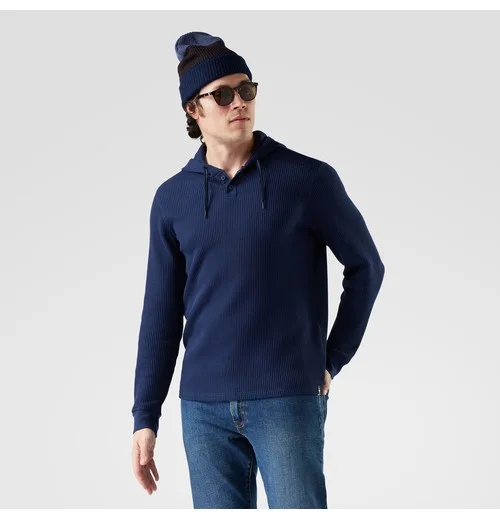 Men's Waffle Henley Hoodie