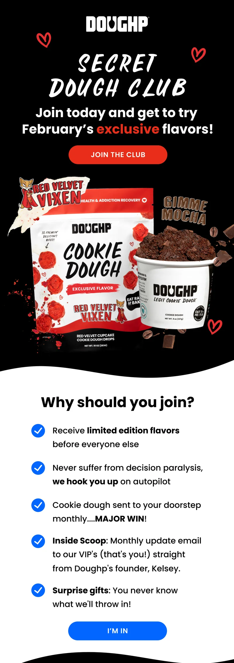 exclusive edible cookie dough flavors red velvet cupcake and chocolate cold brew