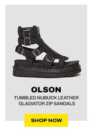 OLSON TUMBLED NUBUCK LEATHER GLADIATOR ZIP SANDALS