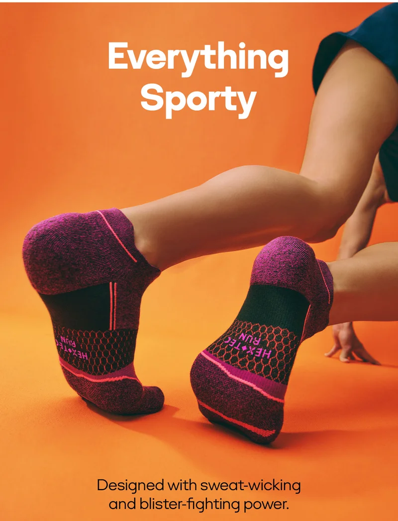 Everything Sporty | Designed with sweat-wicking and blister-fighting power.