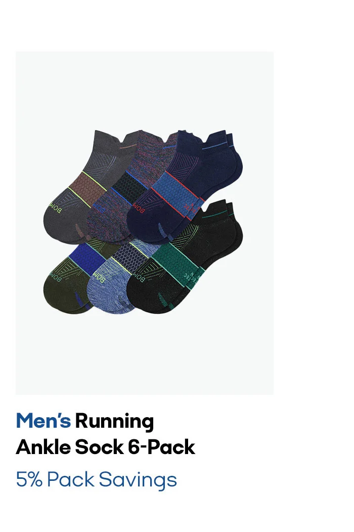 Men's Running Ankle Sock 6-Pack 5% Pack Savings