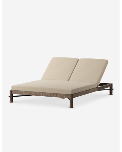 Finnegan Indoor / Outdoor Double Chaise by Amber Lewis x Four Hands-Natural