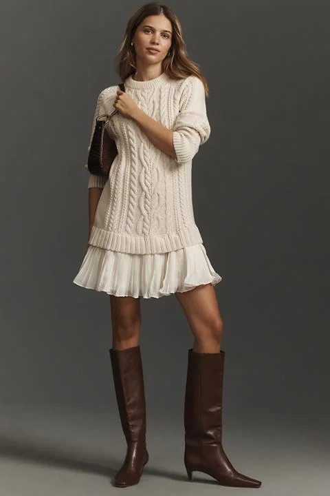 The Delphine Sweater Twofer Mini Dress