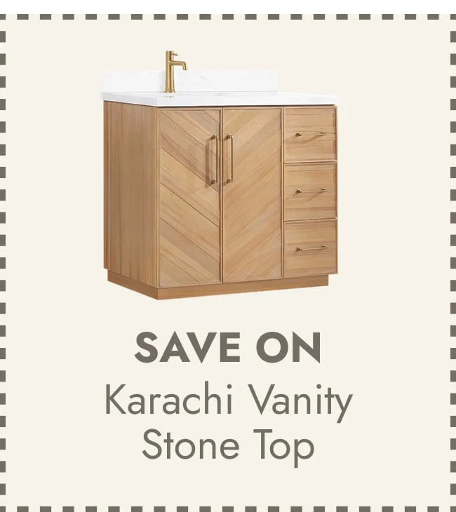 Karachi Bath Vanity with White Grain Stone Top