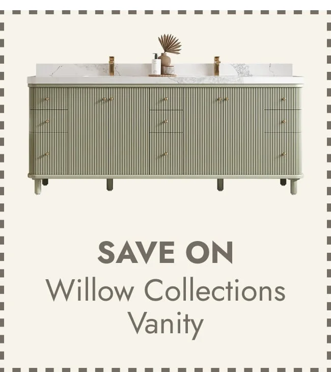 Willow Collections Reeded Miami Double Bowl Sink Vanity with Countertop