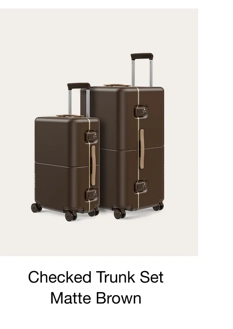 Checked Trunk Set Matte Brown