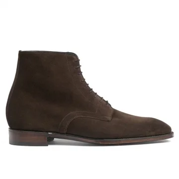 Hampstead Derby Boot in Bitter Chocolate Suede