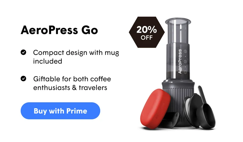 AeroPress Go Compact design with mug included  Giftable for both coffee enthusiasts & travelers [BUY WITH PRIME]