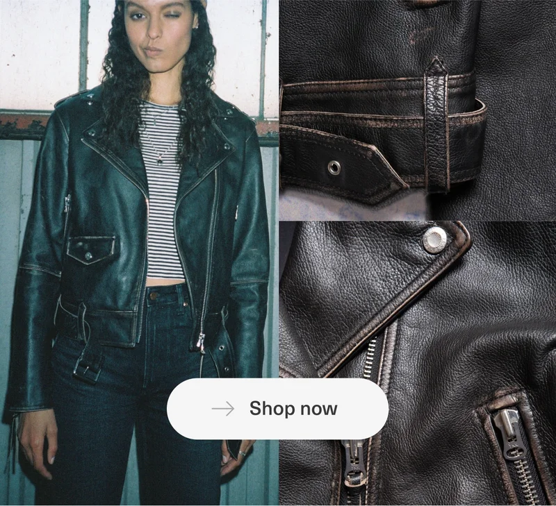 Greta Biker Leather Jacket Black Shop now