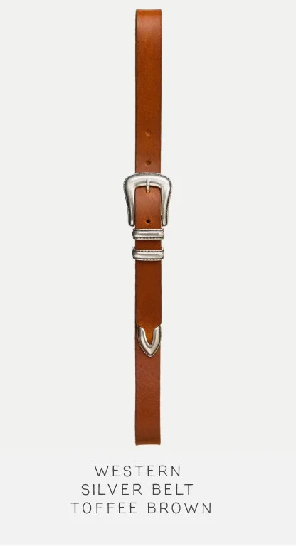 Western Silver Belt Toffee Brown