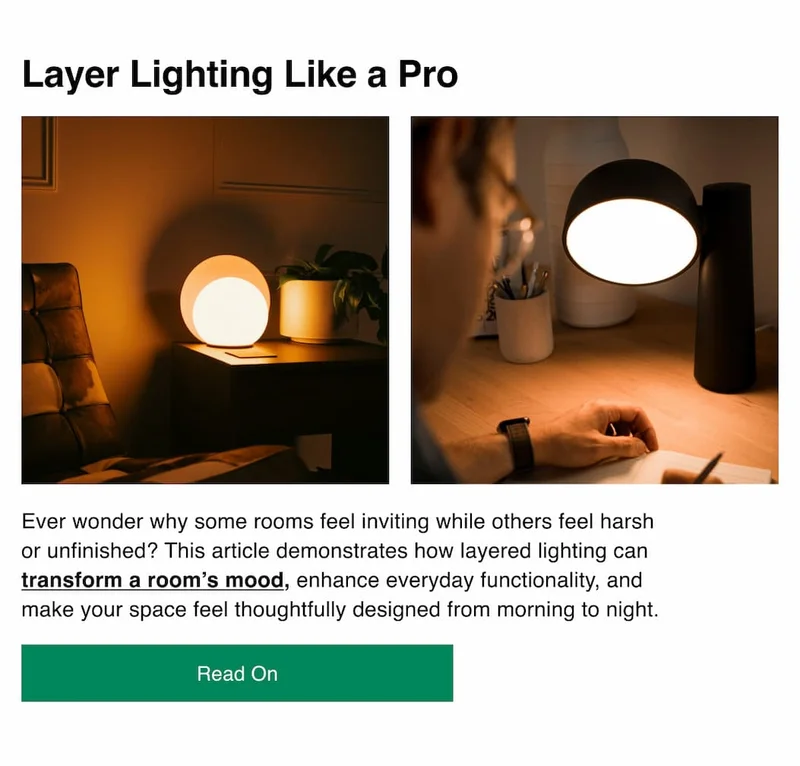 Table lights that set the tone