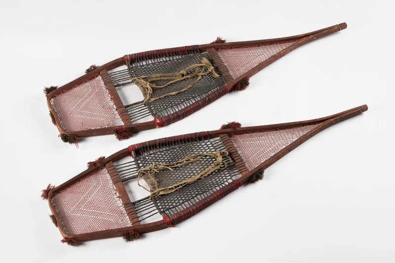 Red snow shoes