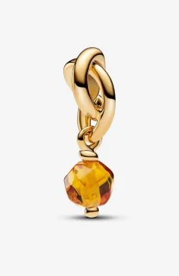 Faceted Honey Eternity Circle Dangle Charm