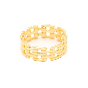 UltraFine 950 Silver Link Detailed Band Ring