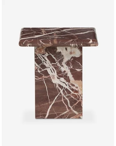Leonel Side Table-Merlot Marble