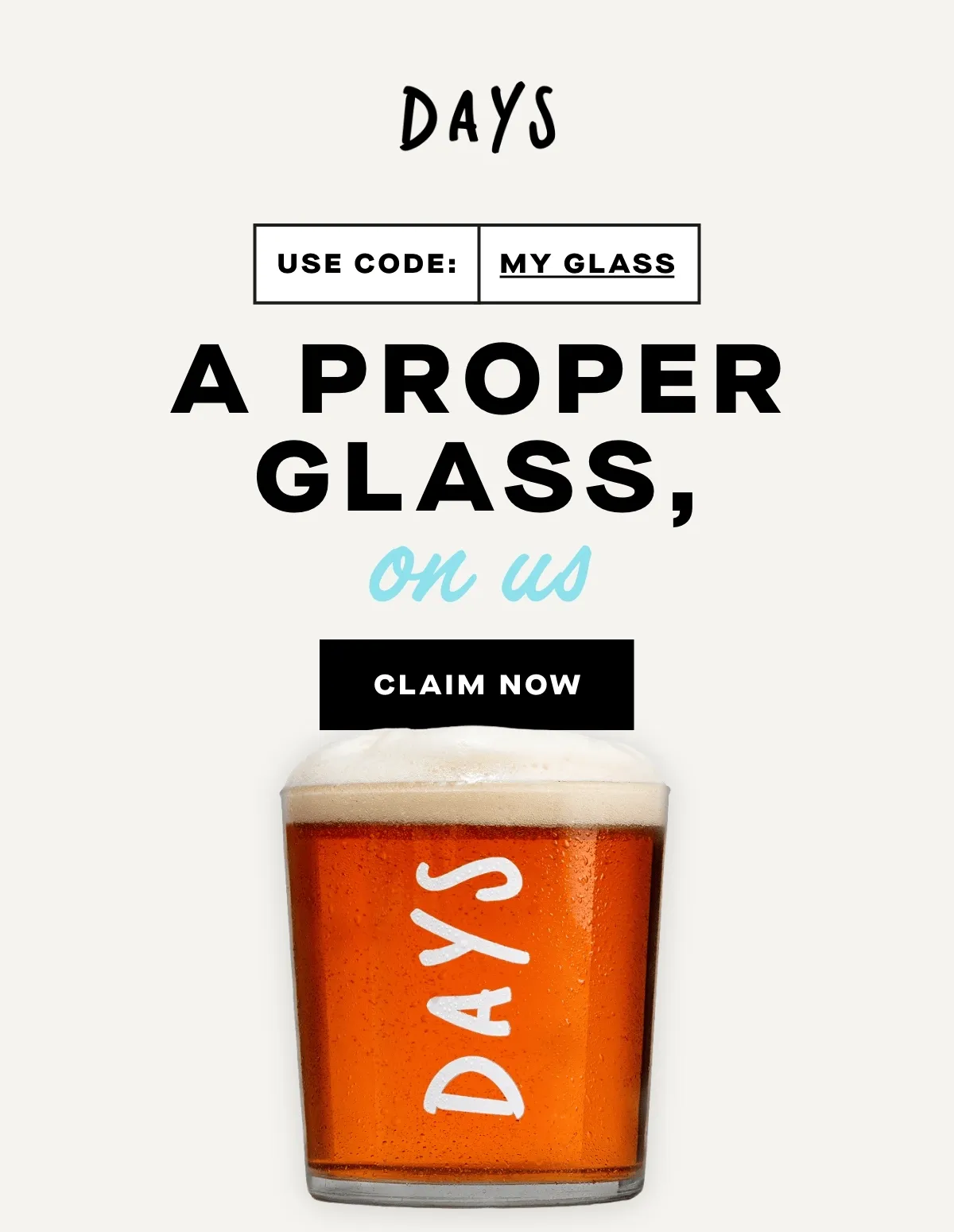 A proper glass, on us