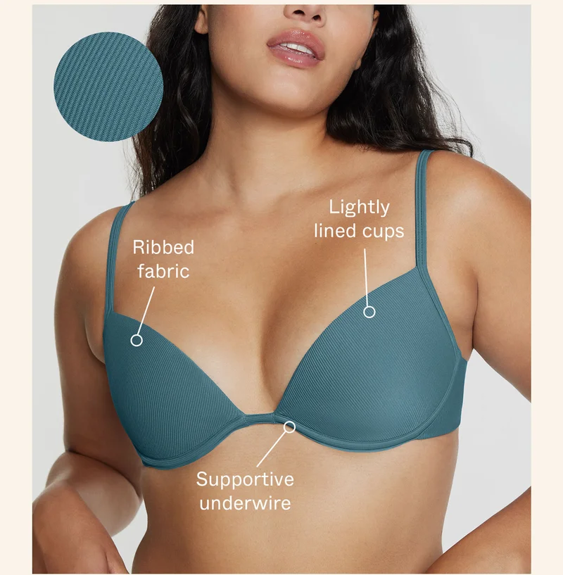 Ribbed Scoop Underwire Bikini Top
